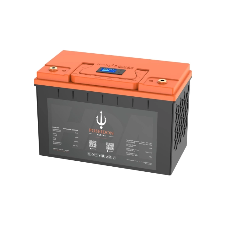 HDA Power Poseidon 12.8V 100 Amper 5000 Döngü Bluetooth Lityum LifePO4 Akü