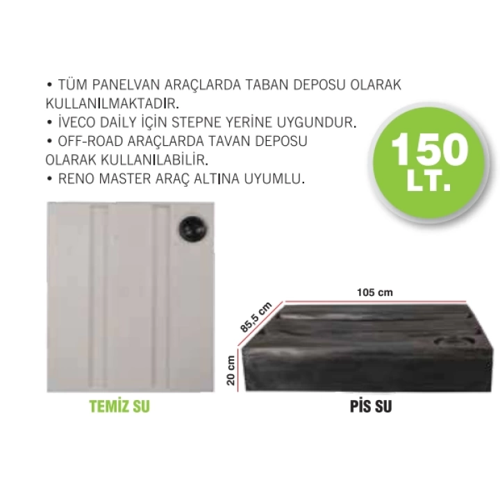 Karavan Su Deposu 150 Lt