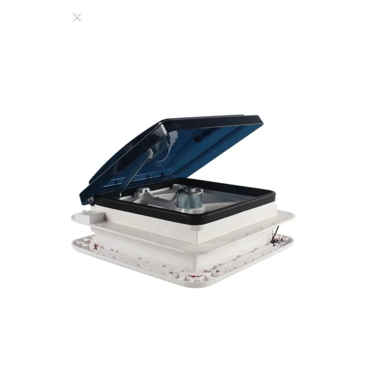 Karavan Tavan Heki 12V 42*42 cm Led Işıklı Çift Yönlü Fanlı Sineklikli