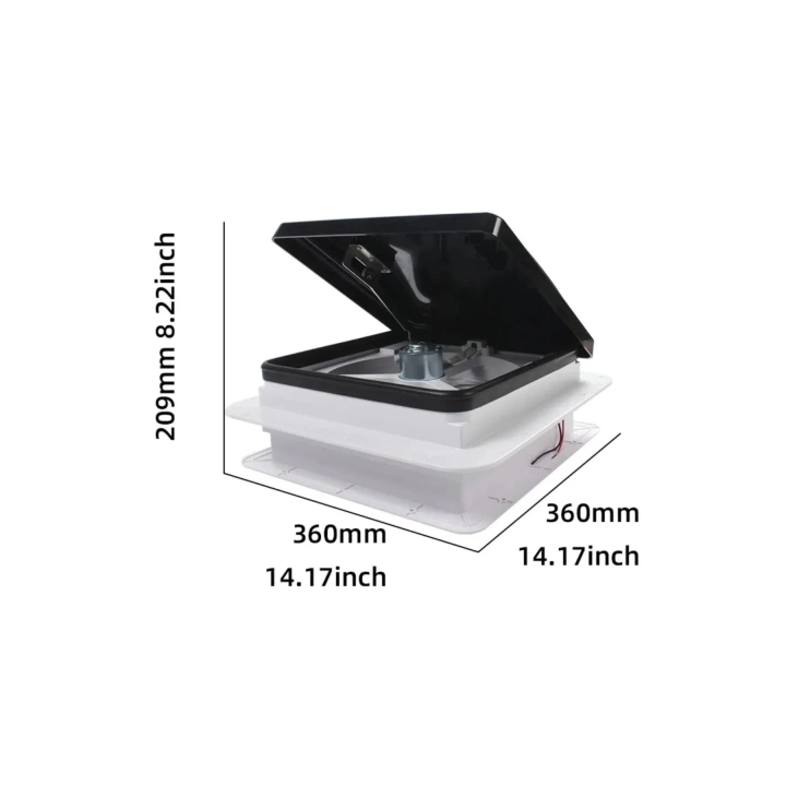 Karavan Tavan Heki 36x36cm Led Işıklı Çift Yönlü Fanlı Sineklikli