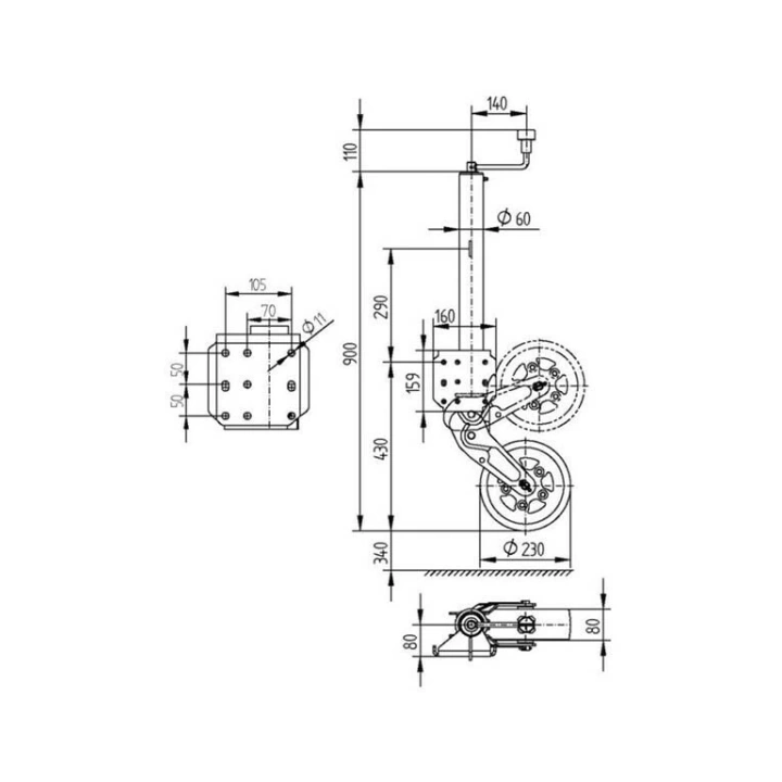 KNOTT - ATK60 Destek Tekerleği