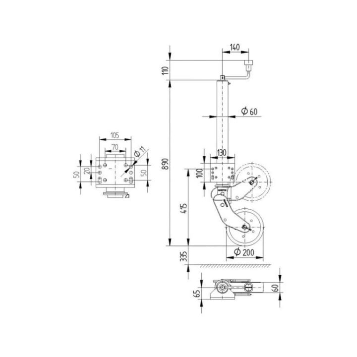 KNOTT - ATK60V Destek Tekerleği