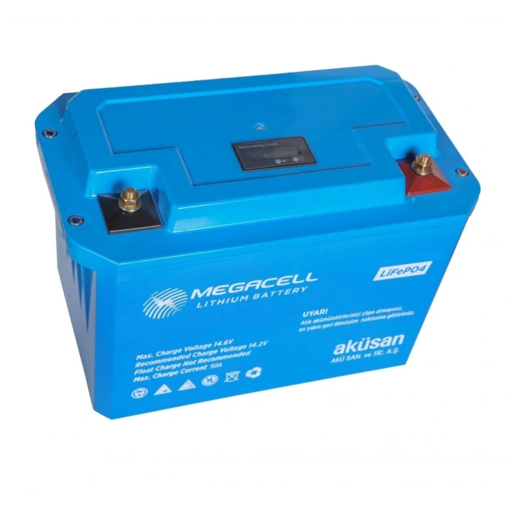 Megacell 12.8V 120Ah LiFePO4 Lityum Demir Fosfat Akü-YENİ