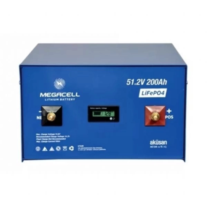 Megacell 51,2V 200Ah LiFePO4 Lityum Demir Fosfat Akü