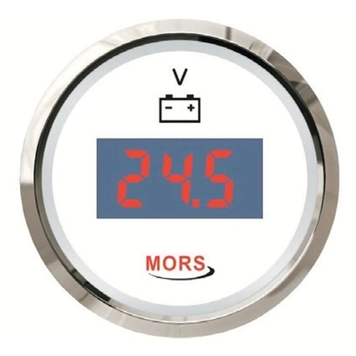 Mors Beyaz Dijital Voltmetre 12-24V
