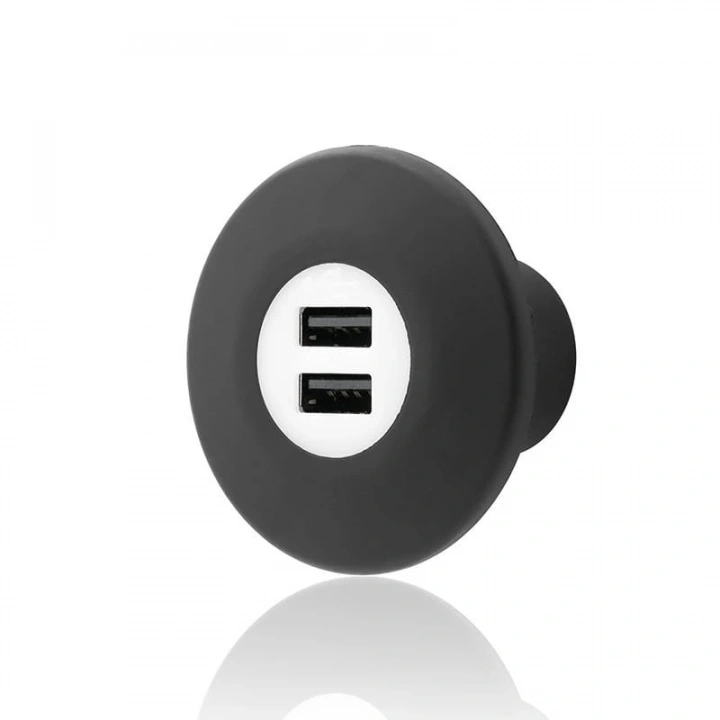 Sanel 12/24V USB Şarj Ünitesi Mavi Ledli (2,1A)