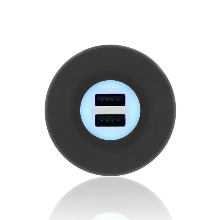 Sanel 12/24V USB Şarj Ünitesi Mavi Ledli (2,1A)