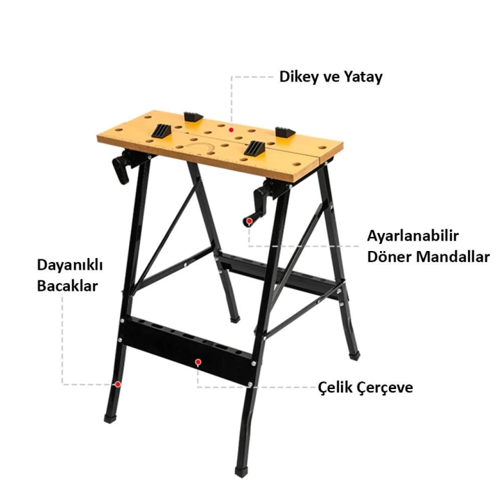 WORKPRO WP289026 70Kg Katlanabilir Çalışma Tezgâhı