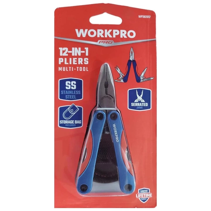 WORKPRO WP382017 12 IN 1 Çok Fonksiyonlu Profesyonel Mini Pense Seti + Taşıma Kılıfı