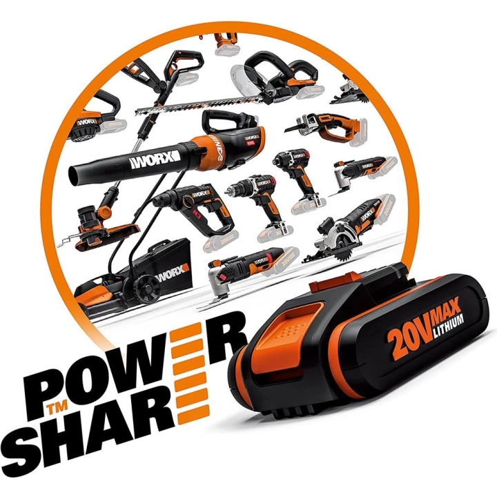 WORX WA3639 20Volt 2.0Ah. Li-ion PowerShare Yedek Akü