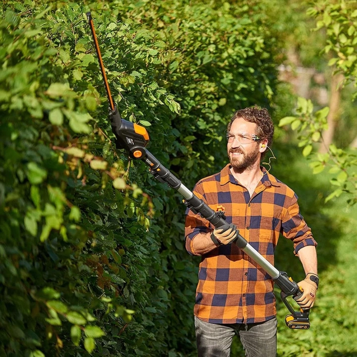 WORX WG252E 20Volt 2.0Ah Li-ion Tek Akülü 45CM Profesyonel Teleskobik Saplı Açı Ayarlı Çit Budama