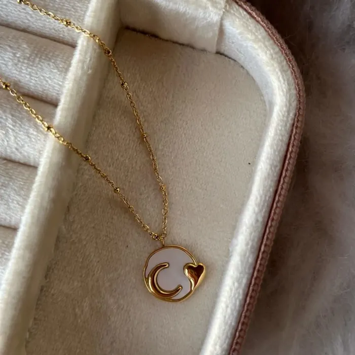 AY YILDIZ ÇELİK KOLYE