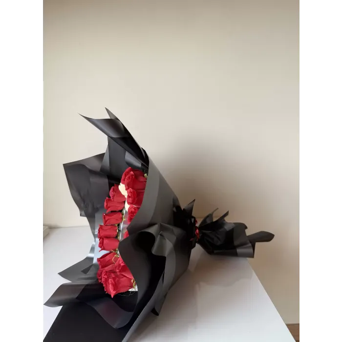 Aynalı buket kırmızı gül