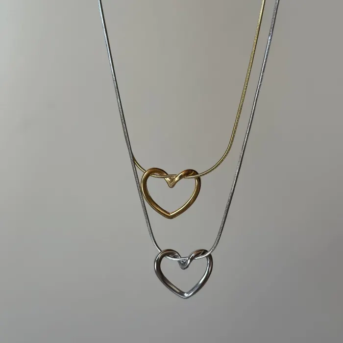 ÇELİK DÜĞÜM KALP KOLYE