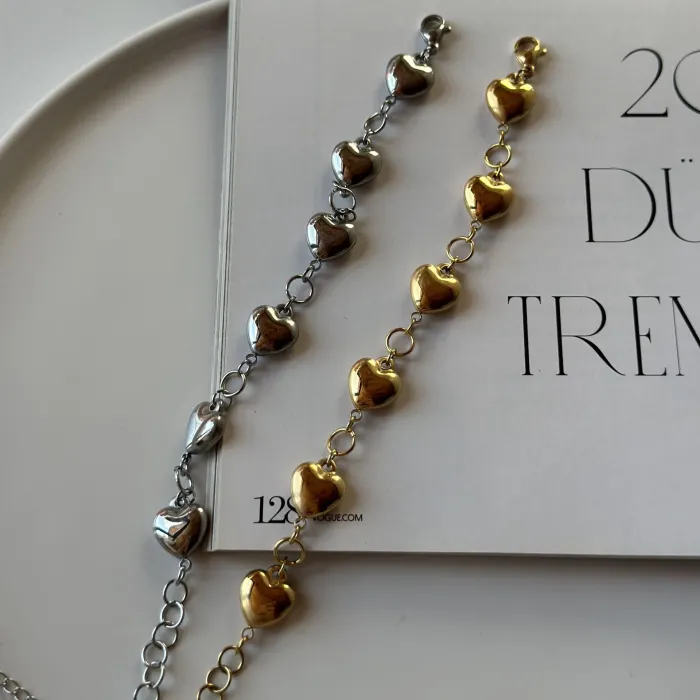 Çelik kalp bileklik