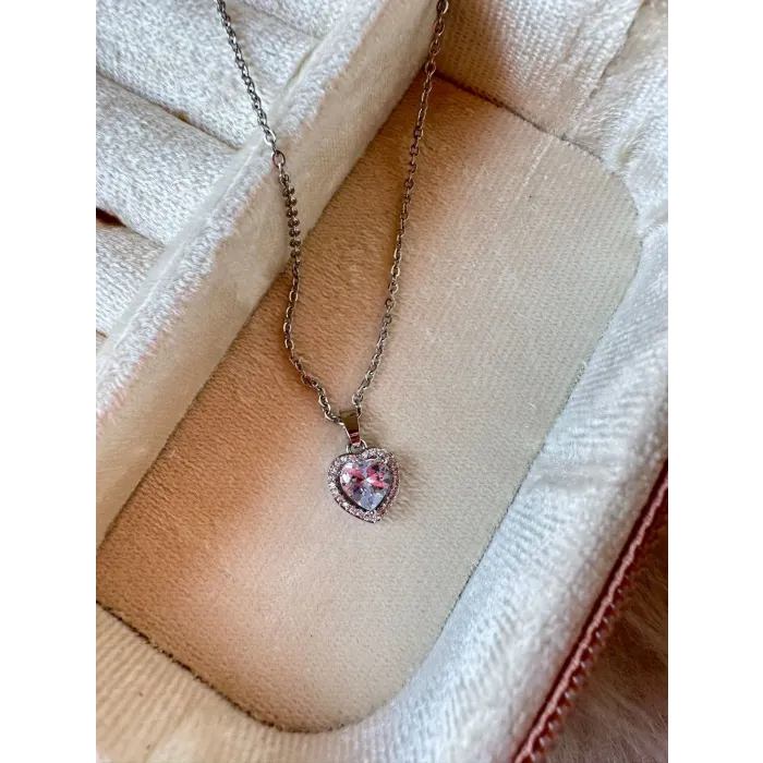 ÇELİK KALP KOLYE GOLD& GÜMÜŞ