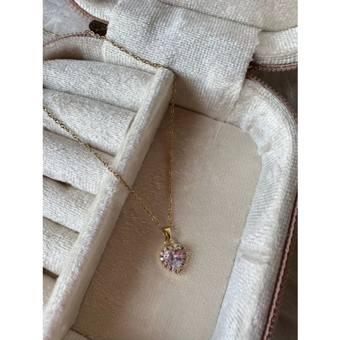 ÇELİK KALP KOLYE GOLD& GÜMÜŞ