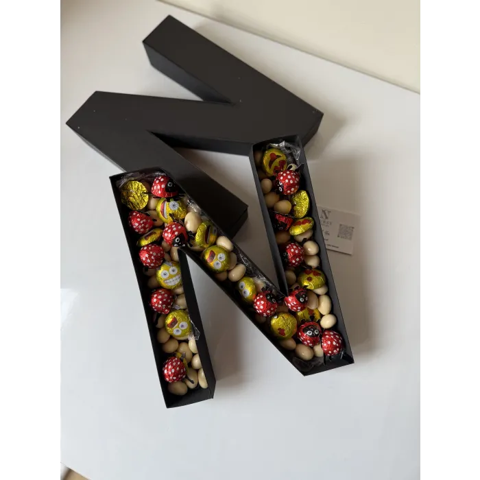 ÇİKOLATA DOLU HARFLİ ÖZEL KUTU