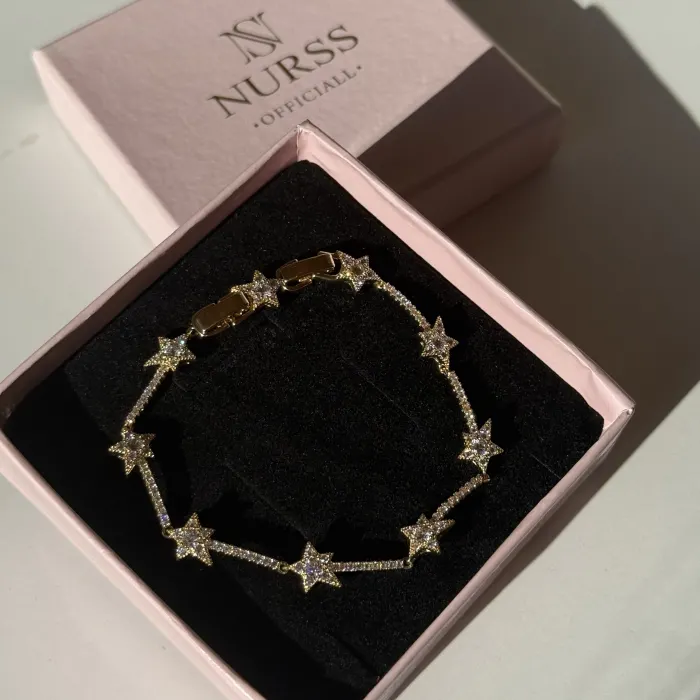 Glow star bileklik gold renk