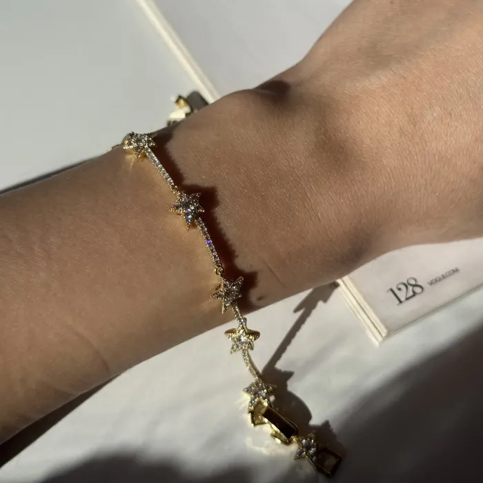 Glow star bileklik gold renk