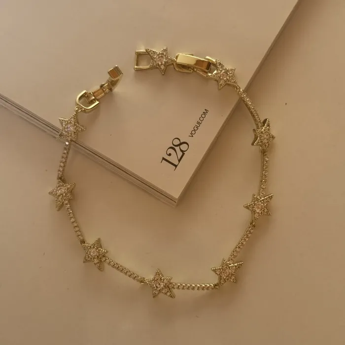 Glow star bileklik gold renk