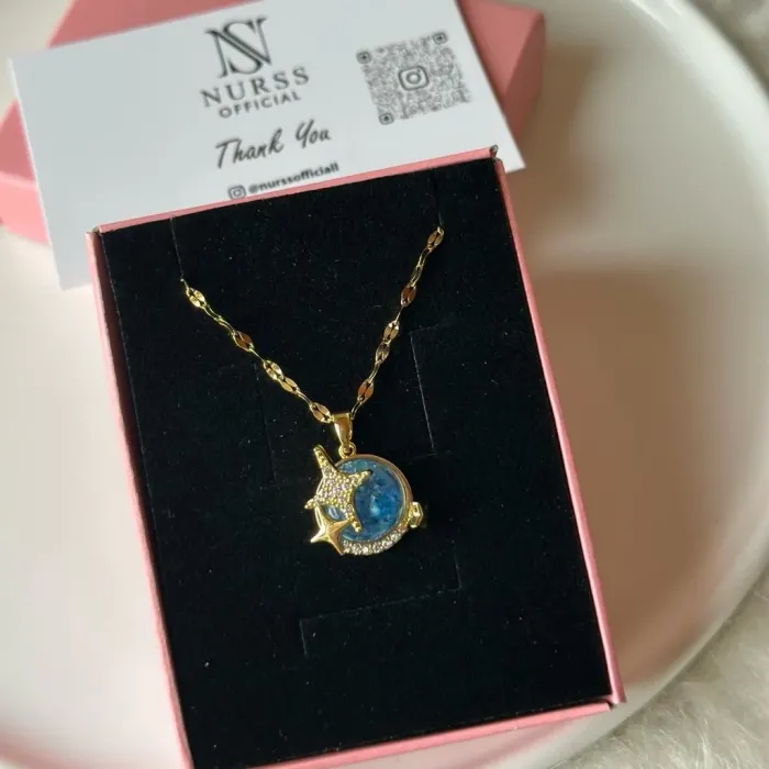 GÖKYÜZÜ & YILDIZ ÇELİK KOLYE GOLD