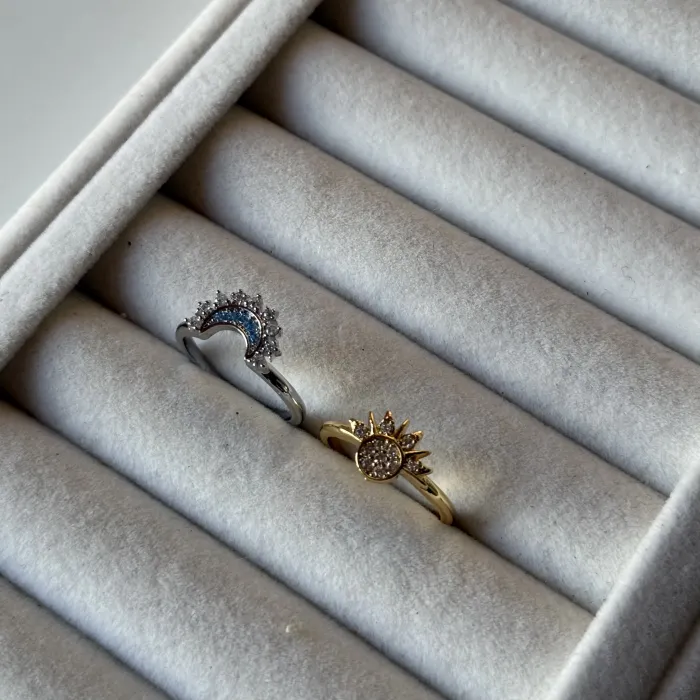 Güneş ve ay yüzük (çift üründür)