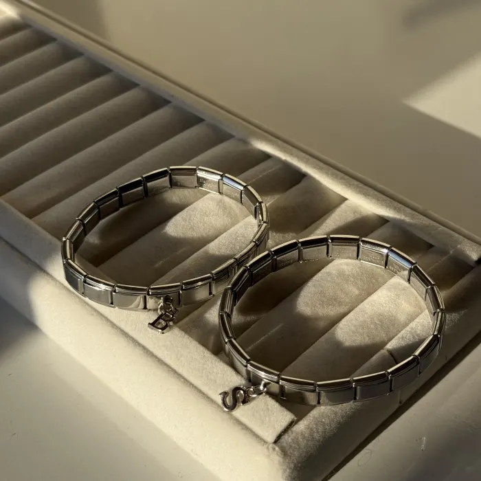 HARFLİ ÇELİK İTALYAN BİLEKLİK (ÇİFT FİYATIDIR)