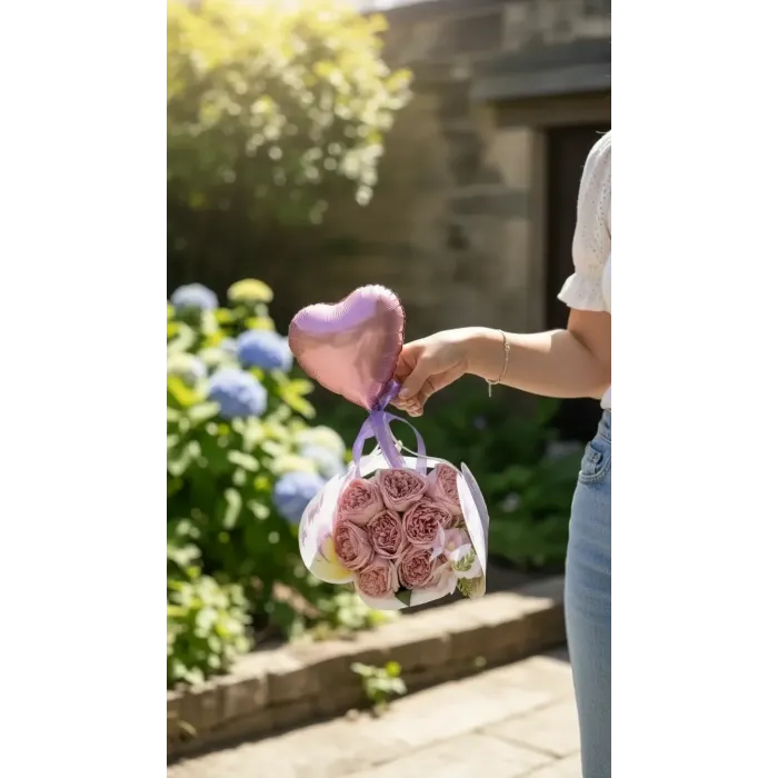 Kelebek çantalı buket