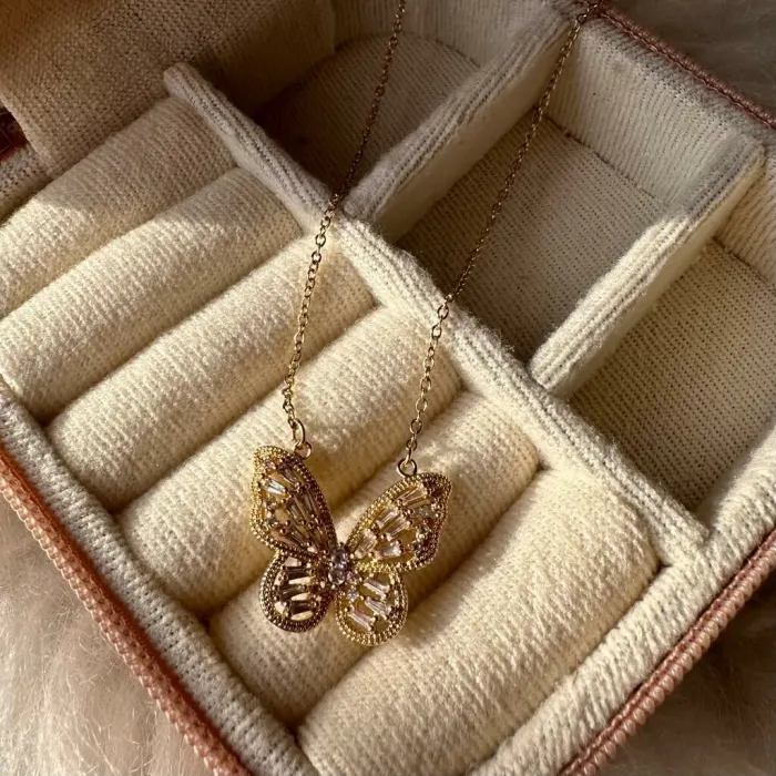 KELEBEK KOLYE ÇELİK GOLD