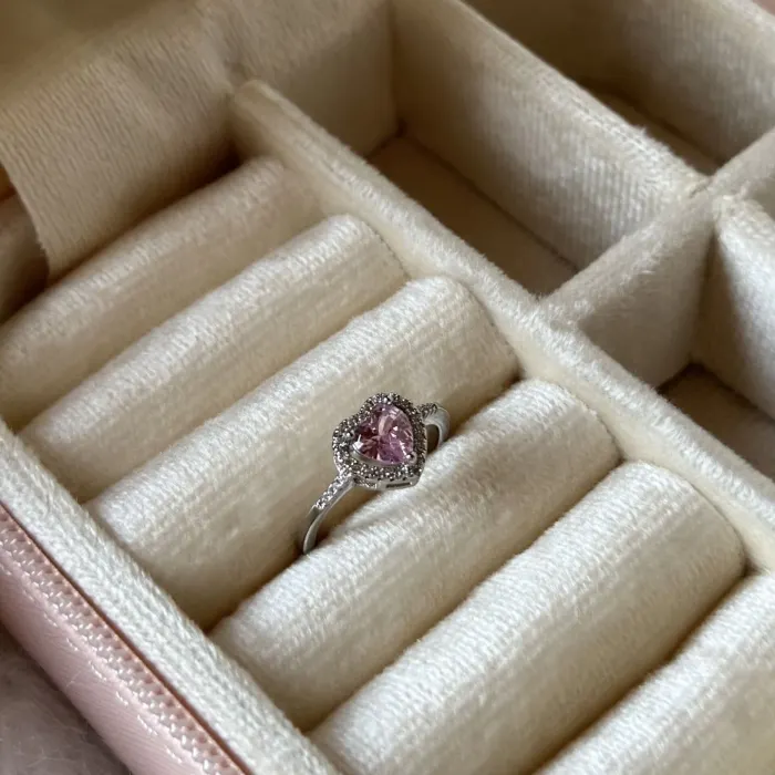 LOVE KALP YÜZÜK PEMBE