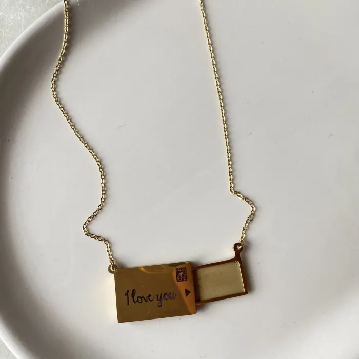 LOVE NOTLU ÇELİK KOLYE