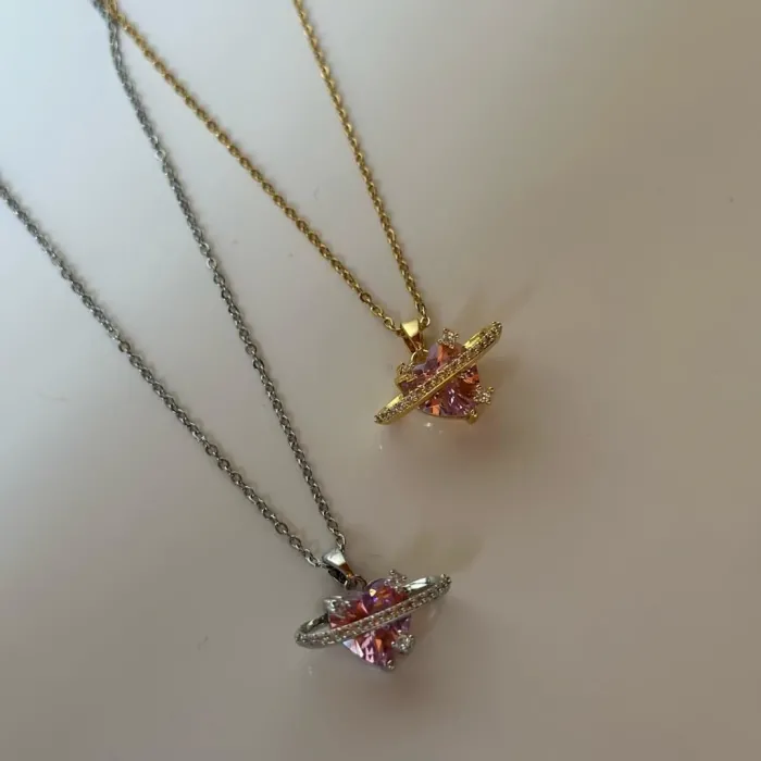 LOVE SATURN KOLYE ÇELİK