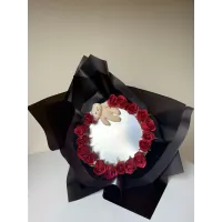 Aynalı buket kırmızı gül