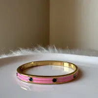 ÇELİK KELEPÇE BİLEKLİK PEMBE