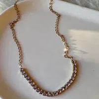 YARI SU YOLU YARI ÇELİK KOLYE