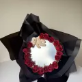 Aynalı buket kırmızı gül