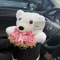 Kutu içerisinde ayıcıklı güllü  hediye buket