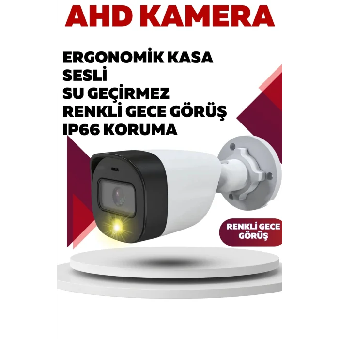 İrtech-3 Kameralı Güvenlik Kamera Seti Gece Renkli Görüşlü-Sesli-Su Geçirmez-Tak Çalıştır G06
