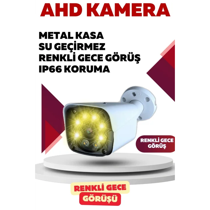 İrtech-4 Kameralı Güvenlik Kamera Seti Metal-Renkli Gece Görüşlü-Su Geçirmez-Tak Çalıştır G11