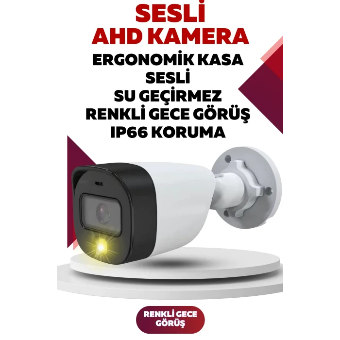 İrtech- 5.0 Mp Lensli Sesli Ahd Kamera Renkli Gece Görüş - Sesli-Su Geçirmez 0715S