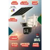 4K SimKartlı Güneş Enerjili 3 Kameralı Güvenlik Kamerası Renkli Gece Görüş Sesli 360 Derece W05
