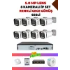 8 Kameralı Set - 5MP Sony Lensli 4.0 MP İp Gece Görüşlü Güvenlik Kamerası Sistemi - KL5RLIYHI1