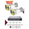 İrtech 2 Kameralı Güvenlik Kamera Seti -Renkli Gece Görüşlü-Su Geçirmez-Tak Çalıştır G12