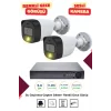 İrtech-2 Kameralı Güvenlik Kamera Seti Gece Renkli Görüşlü-Sesli-Su Geçirmez-Tak Çalıştır G06