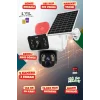 Yapay Zeka 4K SimKartlı Güneş Enerjili 2 Kameralı 3 Ekranlı Güvenlik Kamerası Renkli Gece Görüş Sesli 360 Derece W12