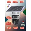 Yapay Zeka 4K SimKartlı Güneş Enerjili 2 Kameralı 3 Ekranlı Güvenlik Kamerası Renkli Gece Görüş Sesli 360 Derece W10 AOV
