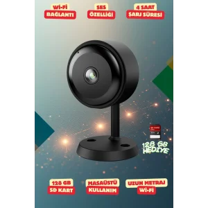 2K Wifi Kamera Masaüstü Kamerası Sesli Kamera 128 Gb Kart Dahil