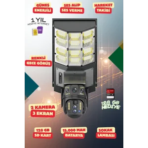 4K SimKartlı Sokak Aydınlatmalı Güvenlik Kamerası Renkli Gece Görüş Sesli 360 Derece W01