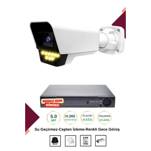 İrtech-1 Kameralı Güvenlik Kamera Seti Gece Renkli Görüşlü-Su Geçirmez-Tak Çalıştır G07